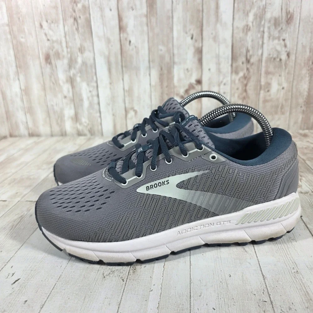 Brooks Addiction GTS 15 Womens Grey Navy Running Shoes 1203521B099 Size 8.5 B